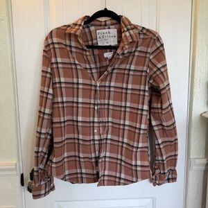 Frank & Eileen Women’s Tan Plaid Button Down Shirt